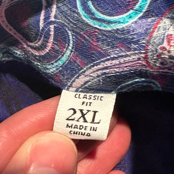 Robert Graham Men's 2XL Classic Fit Button Down Shirt Purple Paisley Print - Picture 5 of 13